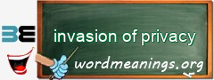 WordMeaning blackboard for invasion of privacy